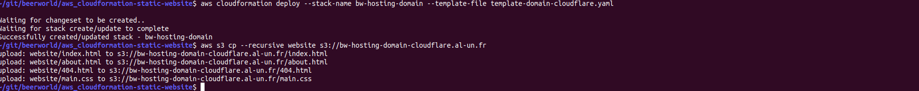 Stack creation and S3 content upload