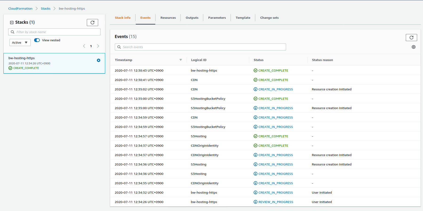 Stack creation complete!